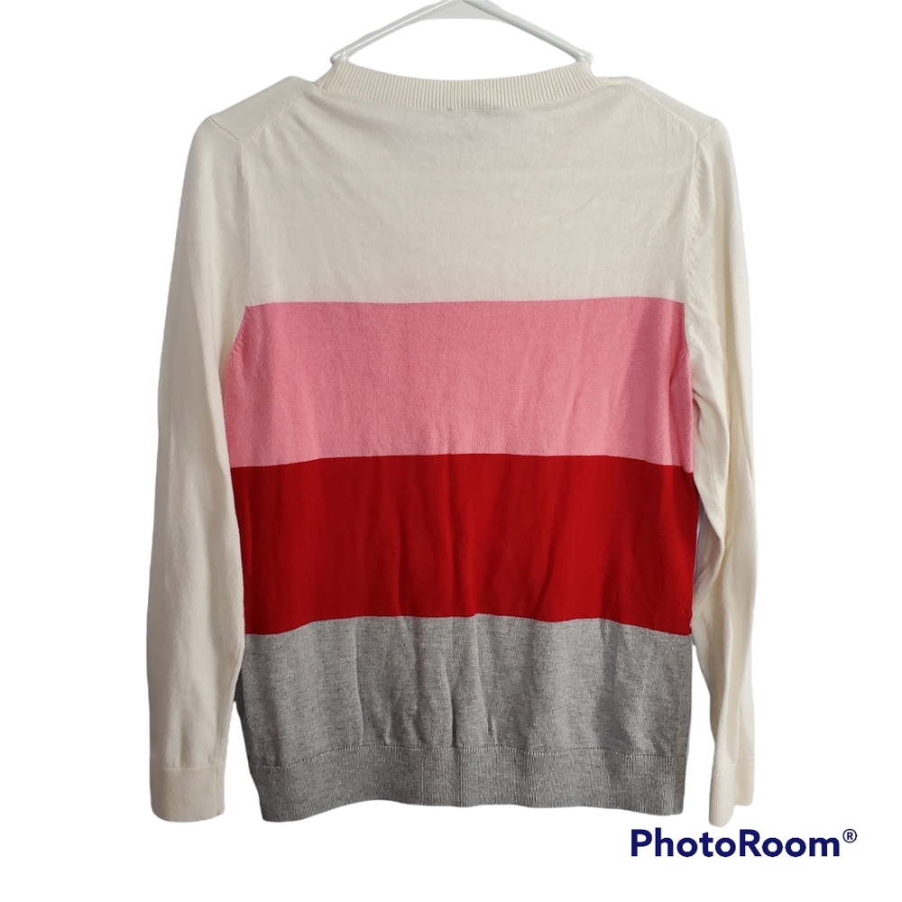 Talbots Colorblock Snowflake Holiday Lightweight … - image 4